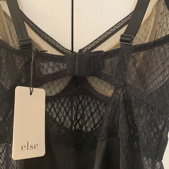 NWT Else black silk balcony chemise slip - Picture 7 of 10